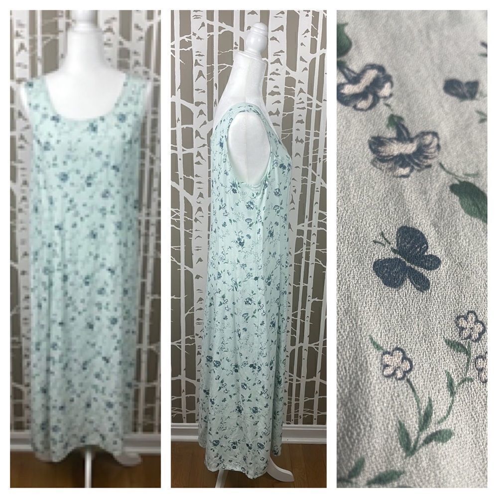 Vintage 90s cottagecore boho floral roses butterflies maxi dress